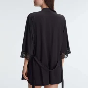Ensemble 3 Pièces, Robe de Chambre, Soutien-Gorge et String