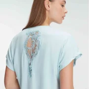 Ensemble pyjama, manche courte , col rond, avec Dentelle