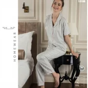 Ensemble Pyjama Satin de Coton demi-Manche