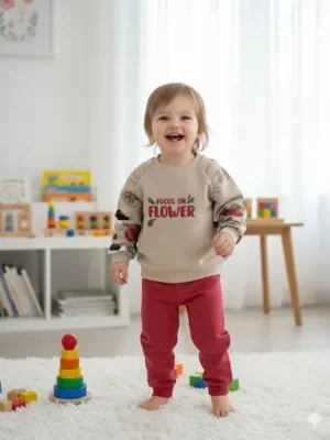 Ensemble jogging Focus on Flower
