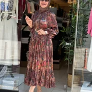 ROBE PREMIUM FLEURI AVEC CEINTURE