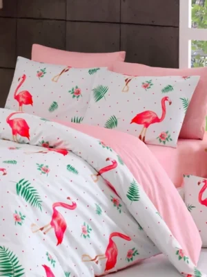 Parure de Lit simple Polycoton FLAMINGO