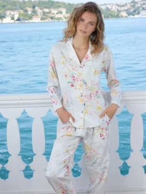 Ensemble Pyjama Chemise avec Manche