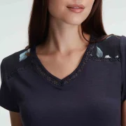Ensemble pyjama, manche courte , col V, avec Dessins
