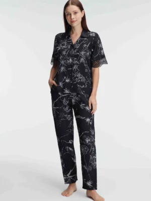 Ensemble pyjama, demi-manche , col V