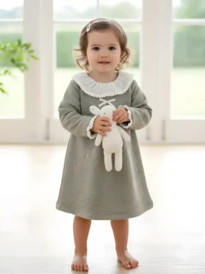 ROBE FLEUR vert