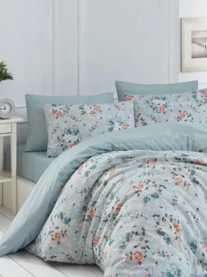 Parure de Lit Double Polycoton ECLAT   Housse - Drap - 4 Taies d'oreiller