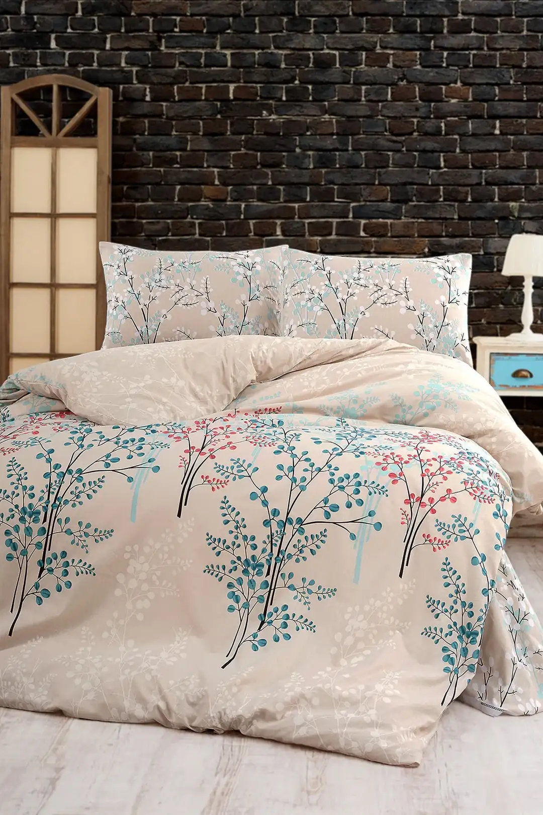 Parure de Lit Double Polycoton BRANCH Housse - Drap - 4 Taies d'oreiller – Image 2
