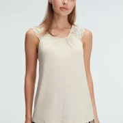 Ensemble Pyjama Sans Manches, Col Rond,