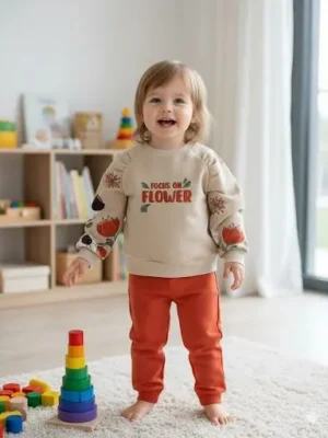 Ensemble jogging Focus on Flower