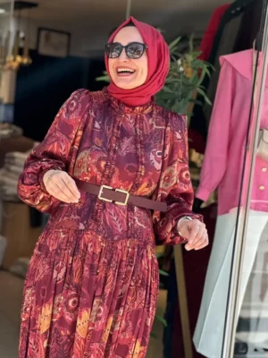 ROBE PREMIUM FLEURI AVEC CEINTURE