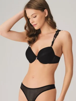 Ensemble Soutien-Gorge avec Armatures et Cordons en Dentelle