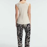 Ensemble Pyjama Sans Manches, Col Rond,