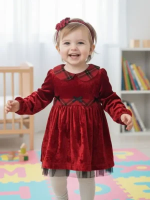 Robe EKOSE avec bande fleuri & collant