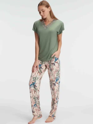 Ensemble pyjama, manche courte , col V, avec Dessins