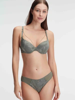 Soutien-gorge Rembourré avec Détails de Col et Imprimé Floral