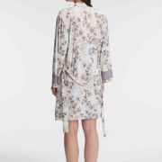 Ensemble 2 Pièces Bambou à Motifs Floraux avec Dentelle